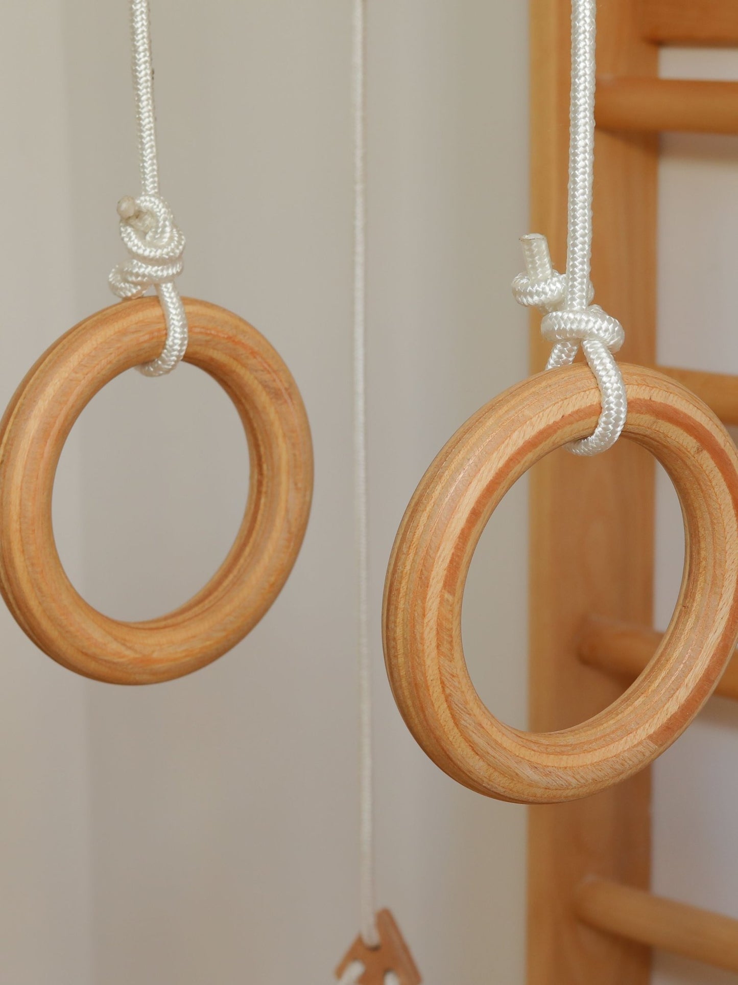 Anneaux gymnastique authentiques bois solide- qualité professionnelle supérieure aux concurrents
