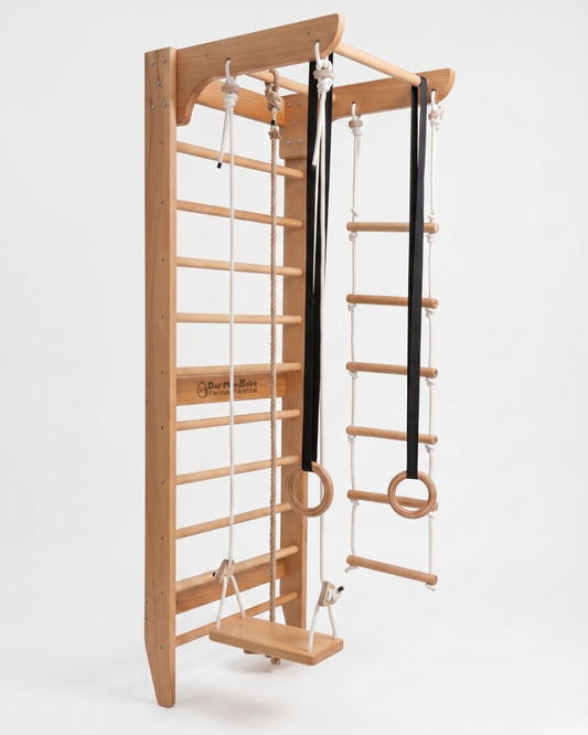 Échelle Suédoise en Bois Hêtre avec 4 Accessoires