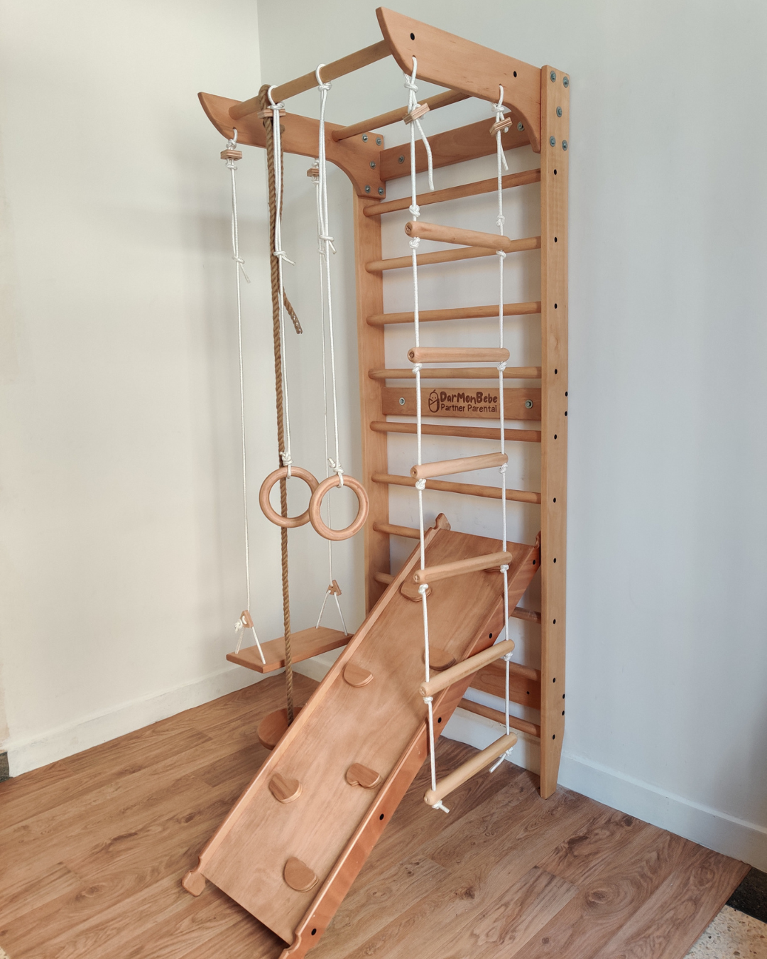 Échelle Suédoise en Bois Hêtre avec 4 Accessoires