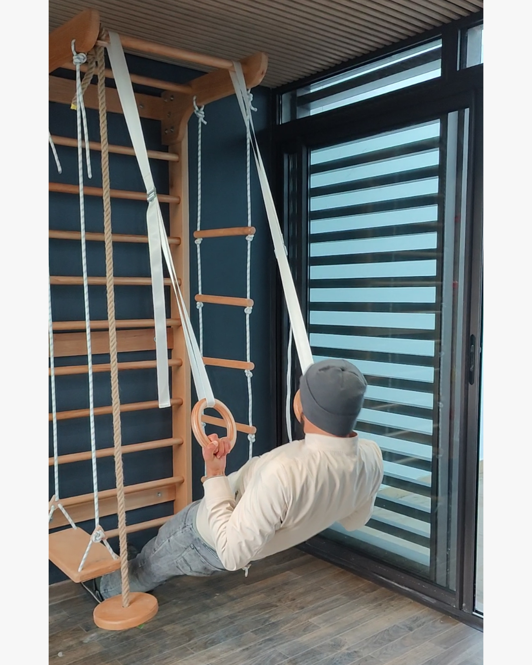 Échelle Suédoise en Bois Hêtre avec 4 Accessoires