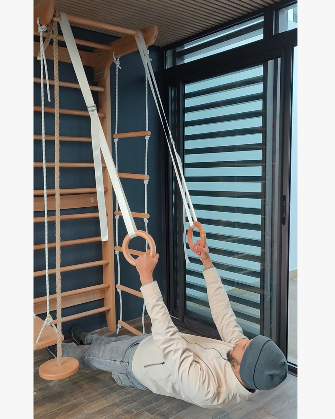 Échelle Suédoise en Bois Hêtre avec 4 Accessoires