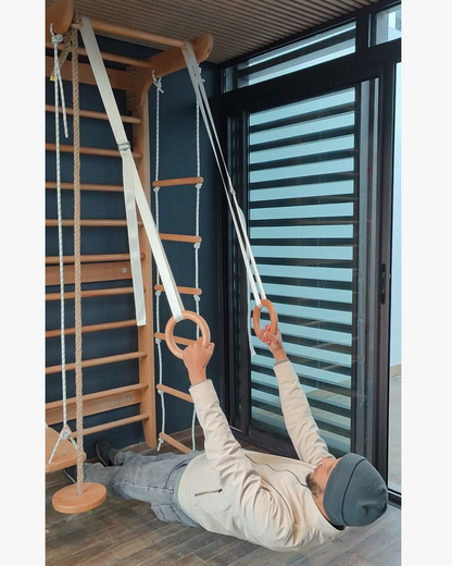 Échelle Suédoise en Bois Hêtre avec 4 Accessoires