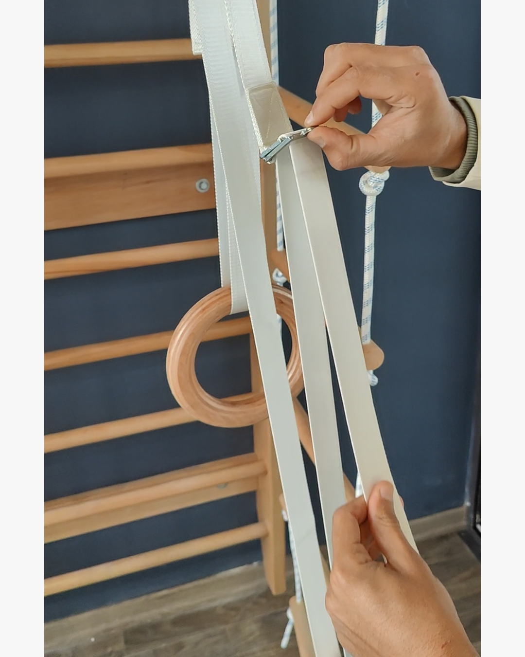 Échelle Suédoise en Bois Hêtre avec 4 Accessoires