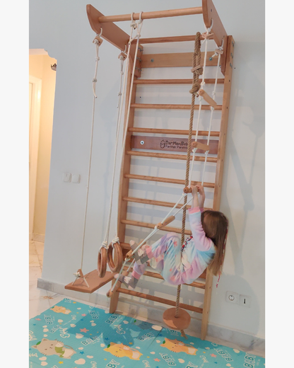 Échelle Suédoise en Bois Hêtre avec 4 Accessoires